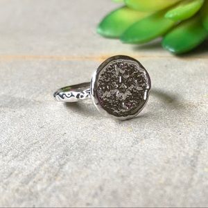 Boho Gypsy Festival Coin Compass Hammered Ring 8